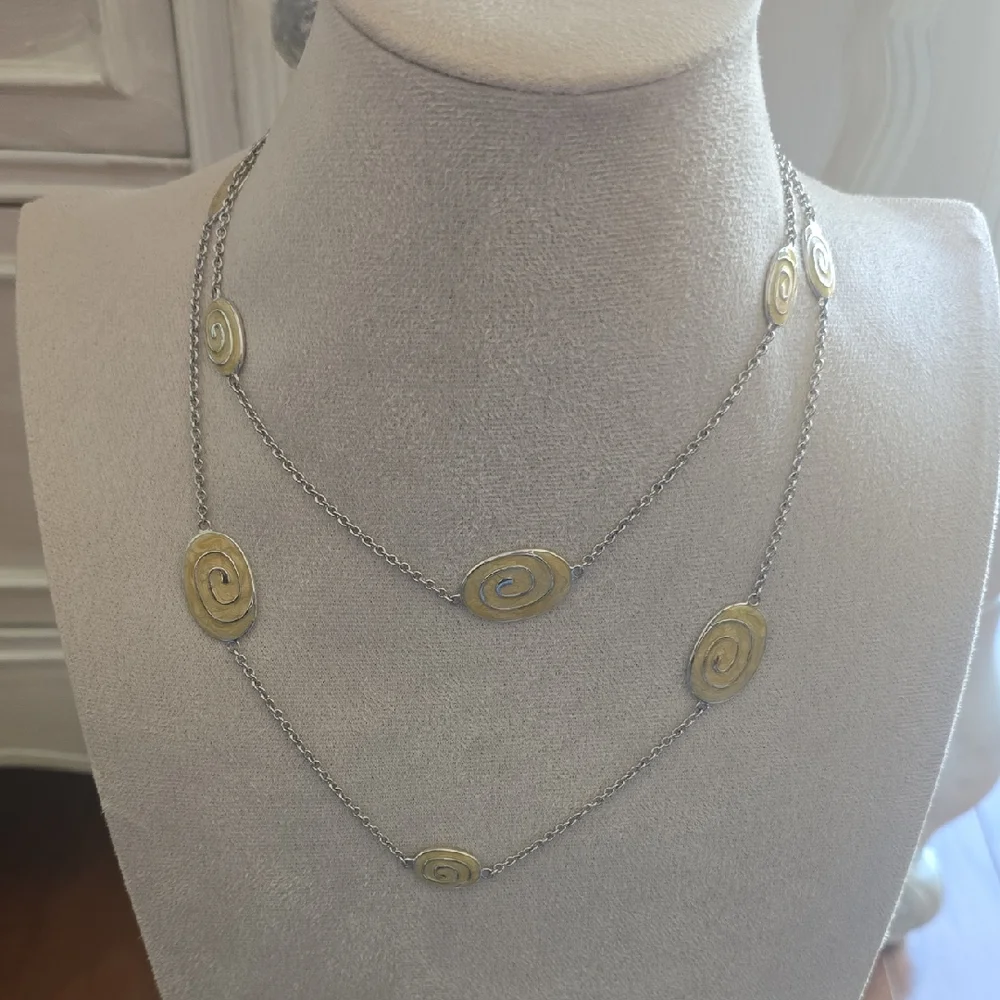 Lauren G Adams Silver Station Silver & Enamel Swirl Necklace